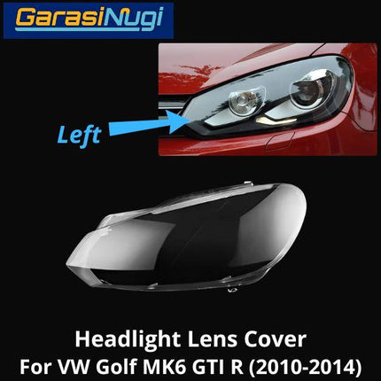 Mika Headlight VW Golf MK6 GTI R Lens Kaca Cover Lampu Depan 2010-2014