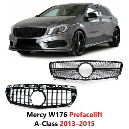 Mercedes W176 Prefacelift Grill Chrome Grille Diamond GTR Mercy A200 2013-2015