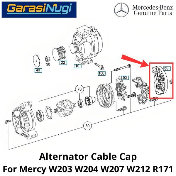 Cover Cap Mercy W203 W204 W207 R171 Tutup Kabel Alternator C200 E250 SLK