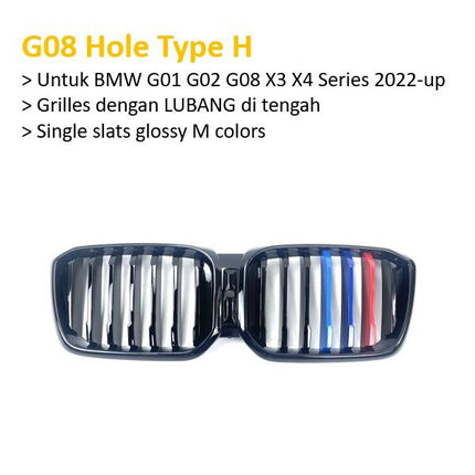 BMW Kidney Grille Hidung Kap Double Diamond Slat M Color G01 G08 X3 X4