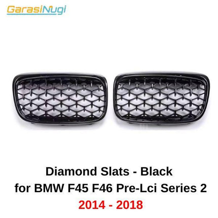BMW F45 F46 Pre-LCI Grill Kidney Hidung Double Slat Glossy 2014-2018