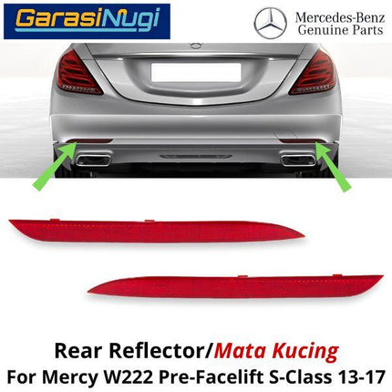Reflector For Mercy W222 Pre-Facelift Mata Kucing Trim Rear Belakang S450