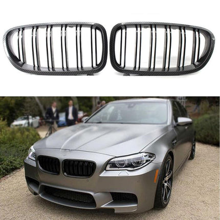BMW Grill Black Carbon Kidney Grille Hidung Kap Double Slat F10 520i