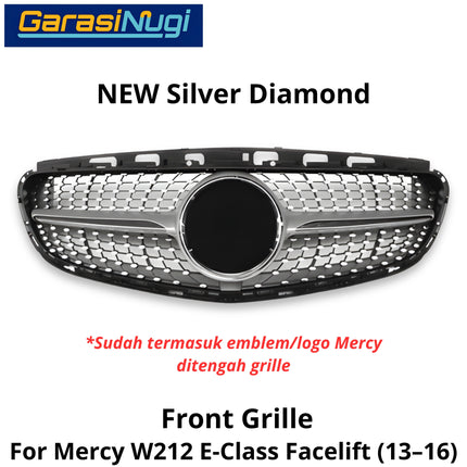 Mercedes W212 Mercy E Class Grill Hidung Chrome Grille Diamond GTR AMG
