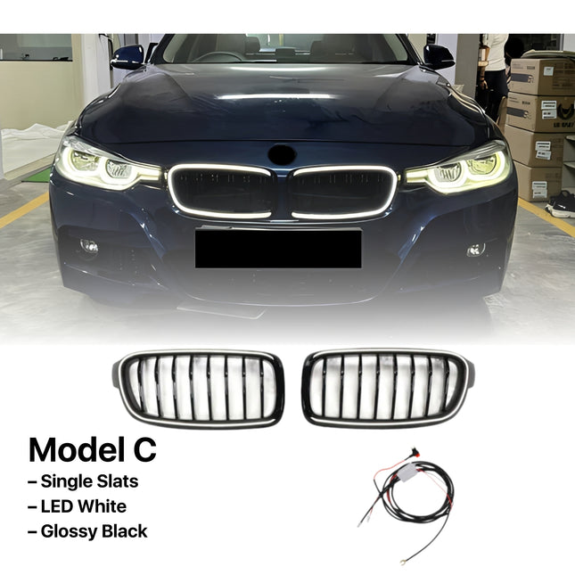 BMW LED M Color Kidney Grille Hidung Kap Matte Glossy F30 320i