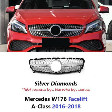 Mercedes W176 Facelift Grill Chrome Grille Diamond GTR Mercy A200 2016-2018