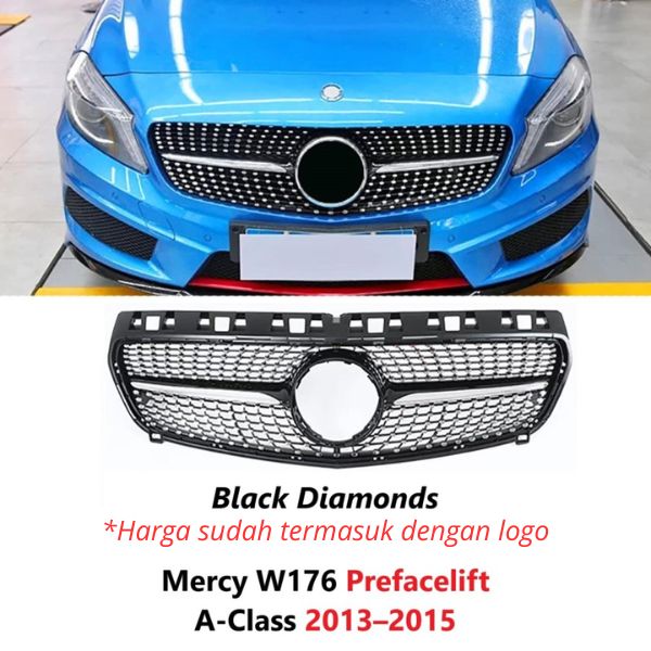 Mercedes W176 Prefacelift Grill Chrome Grille Diamond GTR Mercy A200 2013-2015