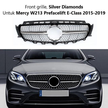 Mercedes W213 Mercy E Class Hidung Grille Diamond GTR AMG 2016-2020