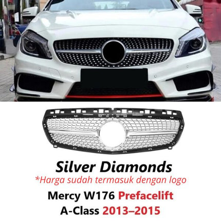 Mercedes W176 Prefacelift Grill Chrome Grille Diamond GTR Mercy A200 2013-2015