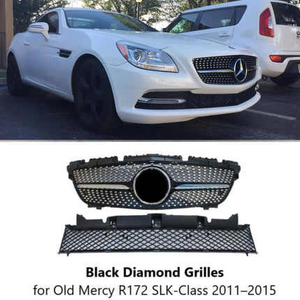 Mercedes R172 Mercy SLK-Class Grill Hidung Chrome Grille Diamond GTR