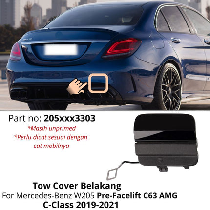 Lubang Towing Mercy W205 Bumper Tow Derek Cover Mercedes C200 C300