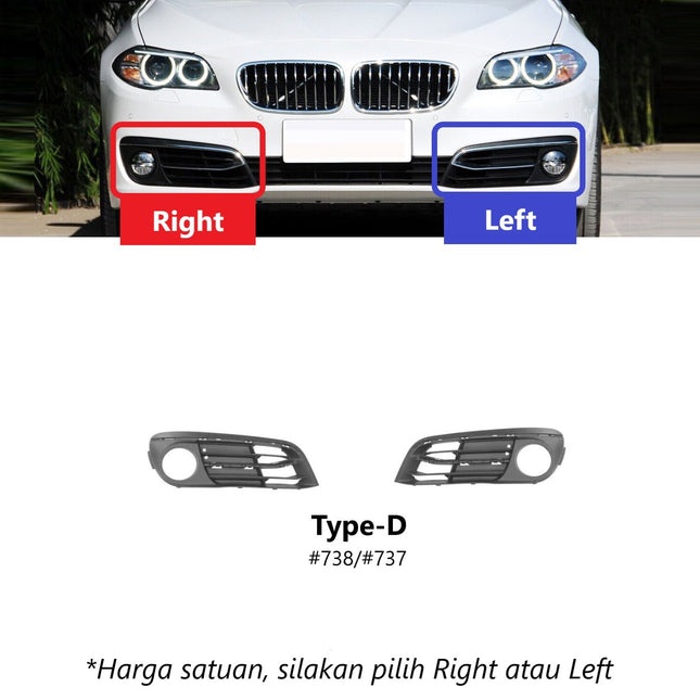 BMW F10 LCI New Bumper Depan Fog Light Trim Lampu Kabut Grill 520 530