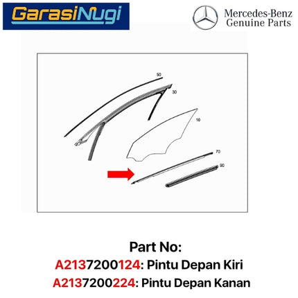 Chrome Strip For Mercy W213 List Cover Pintu Belakang Pelindung Weatherstrip E200