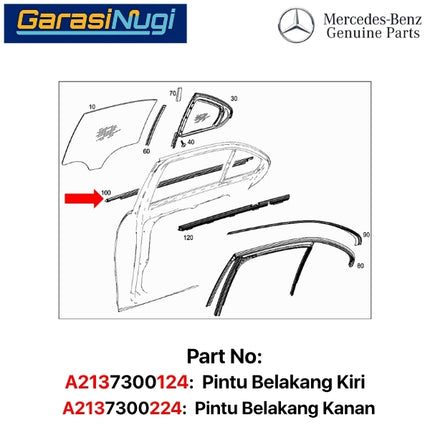 Chrome Strip For Mercy W213 List Cover Pintu Belakang Pelindung Weatherstrip E200