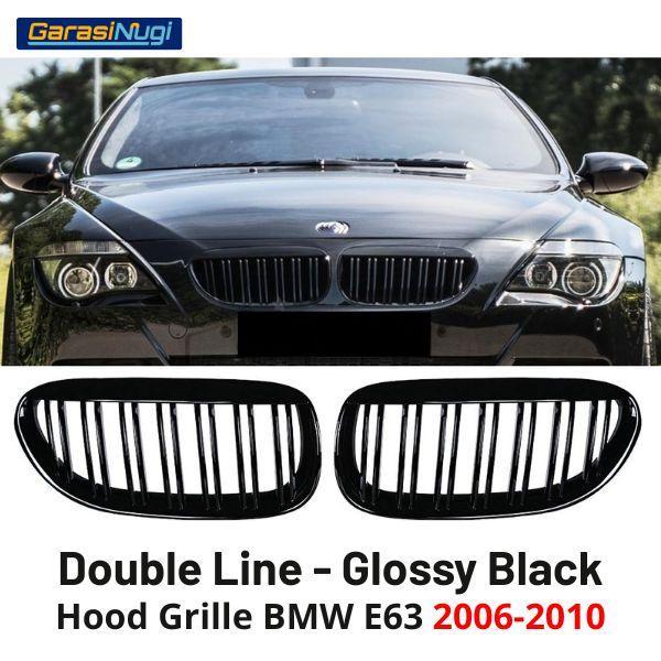 Hood Grille BMW E63 Coupe Kidney Hidung Double Slat Glossy Black 630