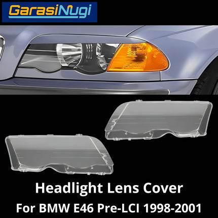 Mika Headlight For BMW E46 Pre-LCI Lens Kaca Cover Lampu Depan 318 325