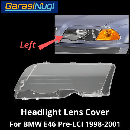 Mika Headlight For BMW E46 Pre-LCI Lens Kaca Cover Lampu Depan 318 325