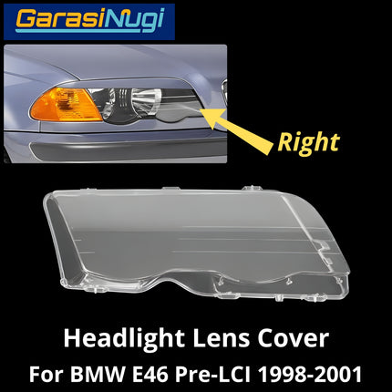 Mika Headlight For BMW E46 Pre-LCI Lens Kaca Cover Lampu Depan 318 325