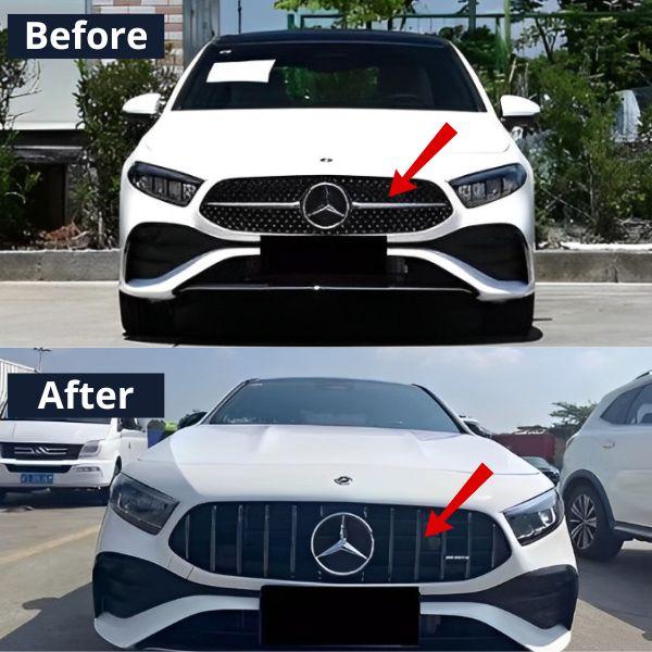 Mercedes W177 Facelift Grill Hidung Chrome Grille GTR Mercy A200 Panamericana 2023 2024 2025