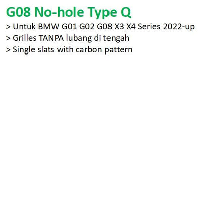 BMW Kidney Grille Hidung Kap Double Diamond Slat M Color G01 G08 X3 X4