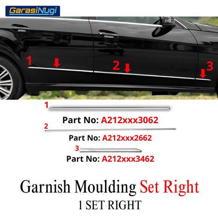 Chrome Stripe Mercy W212 Pre-FL Garnish Moulding E300