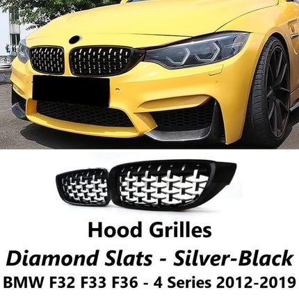 BMW F32 Grill Kidney Grille Hidung Double Slat Glossy Black Carbon 420