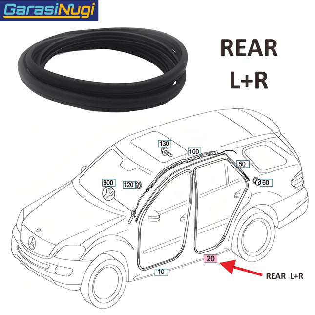 Edge Protection For Mercedes W164 Facelift Karet Pintu Door Seal ML