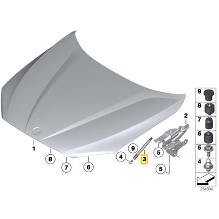 BMW E84 X1 Hood Struts Shock Per Kap Mesin