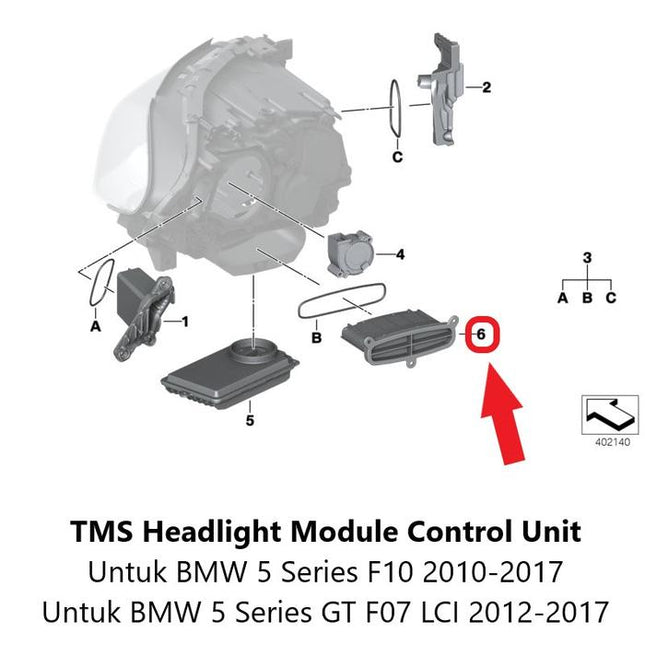 TMS DRL Headlight Module Ballast Unit Lampu 63117440878 BMW 520 F10