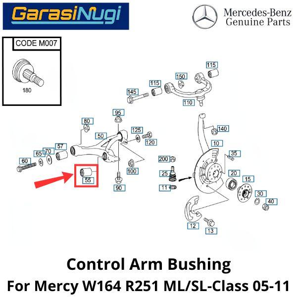 Control Arm Mercy W164 R251 Bushing Bantalan Suspensi Karet ML GLE R350