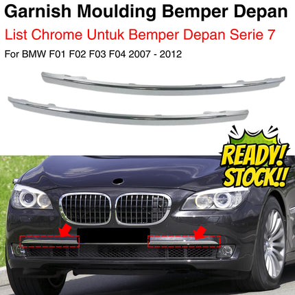 Garnish Moulding BMW F01 F02 F03 Chrome List Bemper Depan Original 730 740