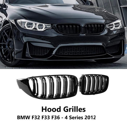 BMW F32 Grill Kidney Grille Hidung Double Slat Glossy Black Carbon 420