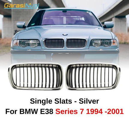 BMW E38 Grill Kidney Hidung Double Slat Glossy Black 735 1994-2001