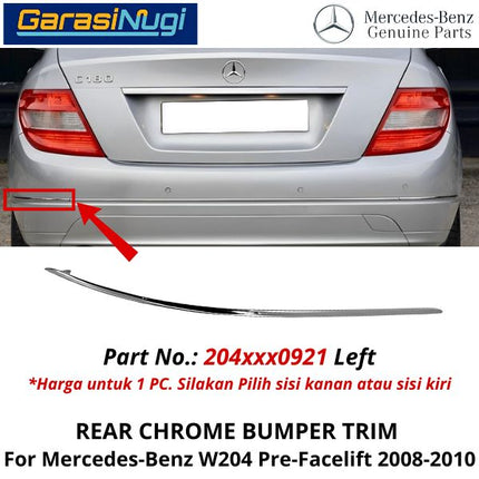 Rear Chrome Mercy W204 Pre-FL Bumper Trim Moulding Belakang C180