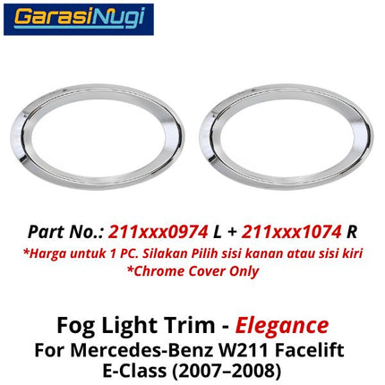 Fog Trim Mercy W211 FL Elegance Cover Chrome Lampu Kabut Bracket E350