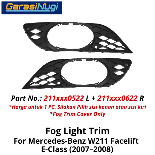 Fog Trim Mercy W211 FL Elegance Cover Chrome Lampu Kabut Bracket E350