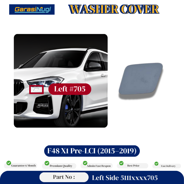 Cover Nozzle Washer For BMW F48 Pre LCI Tutup Lampu Bumper X1