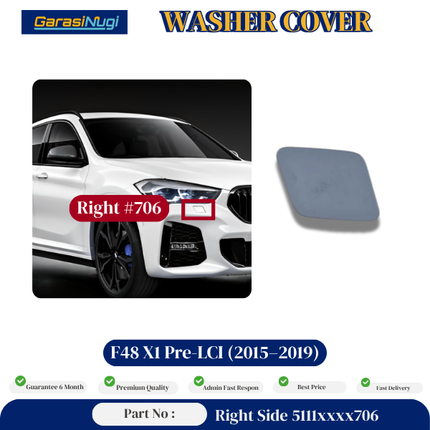 Cover Nozzle Washer For BMW F48 Pre LCI Tutup Lampu Bumper X1