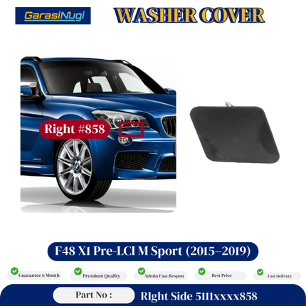 Cover Nozzle Washer For BMW F48 Pre LCI Tutup Lampu Bumper X1