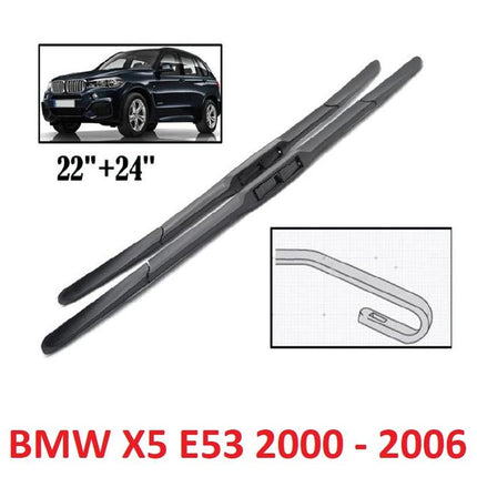 BMW E53 E70 F15 X5 Wiper Frameless Karet Hi Performance Sepasang