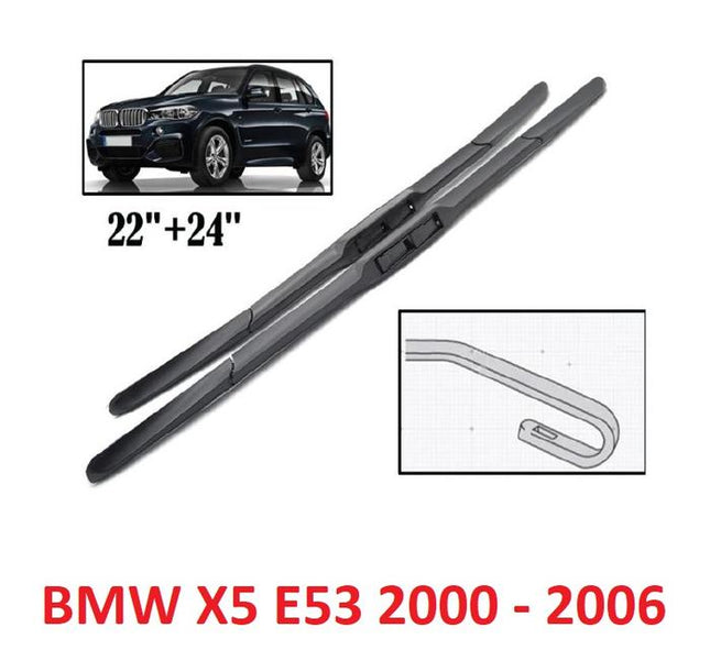 BMW E53 E70 F15 X5 Wiper Frameless Karet Hi Performance Sepasang