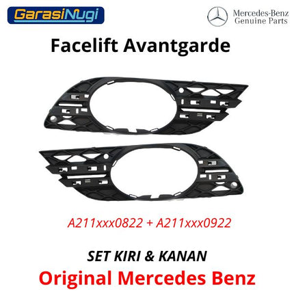 Bumper Grille Mercy W211 Front Cover Flap FL Fog Trim Lampu Kabut E200