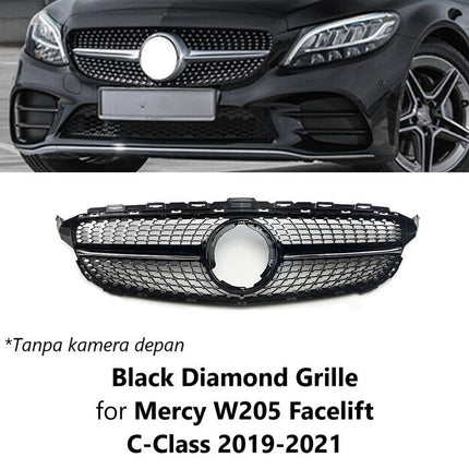 Mercedes W205 FL 2019-2021 Mercy C300 Chrome Grille Diamond GTR C63