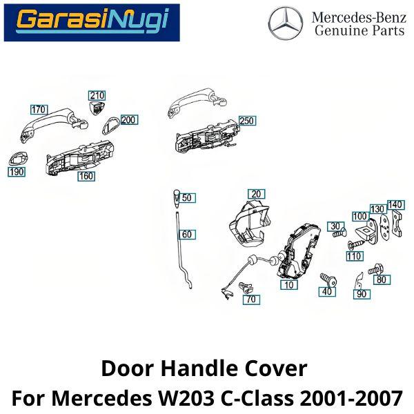 Door Handle Mercy W203 Cover Penutup Gagang Pintu Mercedes C240