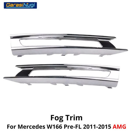 Fog Trim For Mercy W166 Pre-FL Cover Chrome Lampu Kabut Grill ML AMG