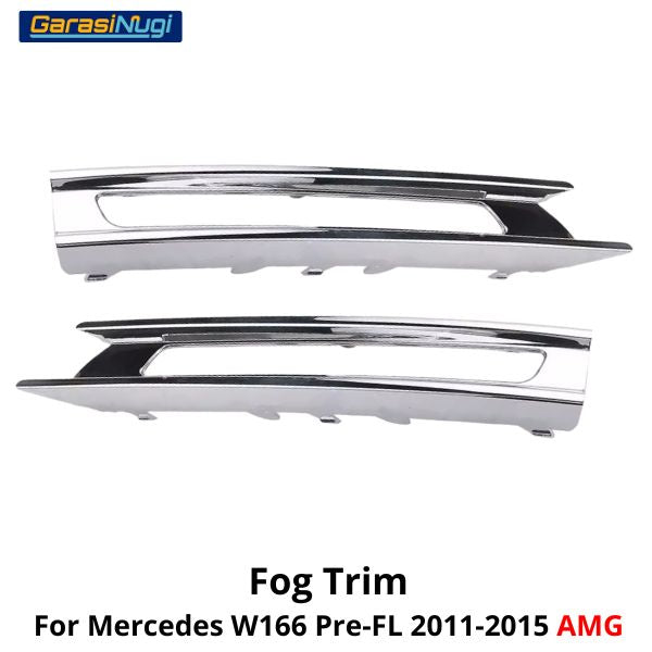 Fog Trim For Mercy W166 Pre-FL Cover Chrome Lampu Kabut Grill ML AMG