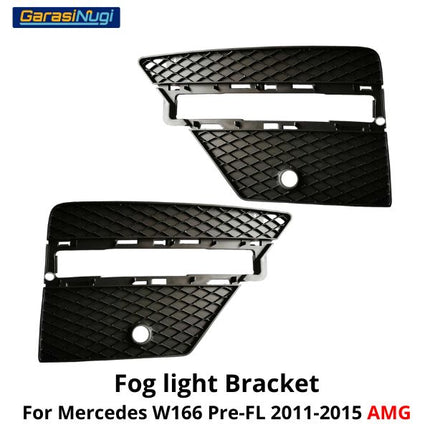 Fog Trim For Mercy W166 Pre-FL Cover Chrome Lampu Kabut Grill ML AMG