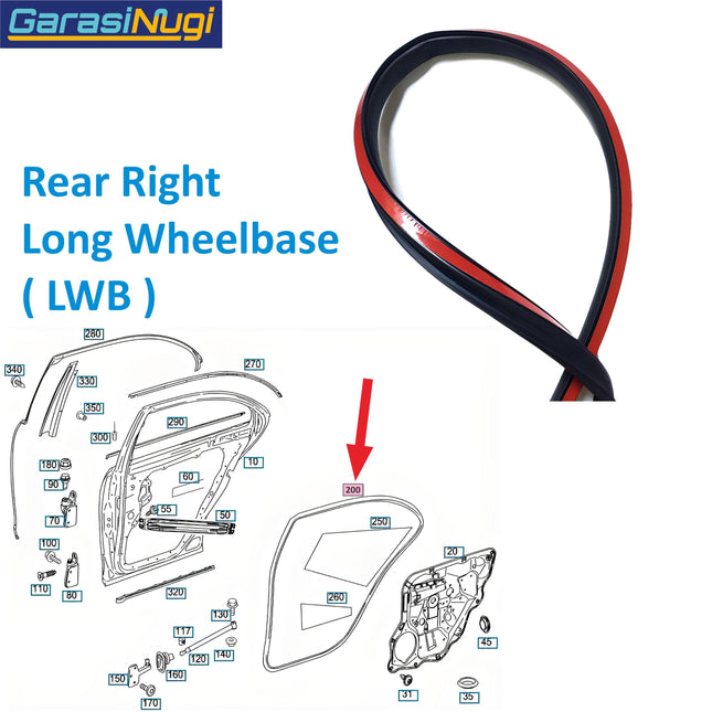 Door Seal For Mercedes W221 Karet Pintu Weatherstrip S300 S350