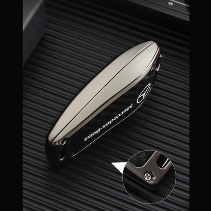 Mercedes W177 W213 W463 W247 Mercy Key Case Sarung Kunci Metal Carbon