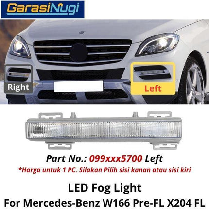 Fog Lights Mercy W166 X204 LED Lampu Kabut Garis Bumper Depan ML GLK